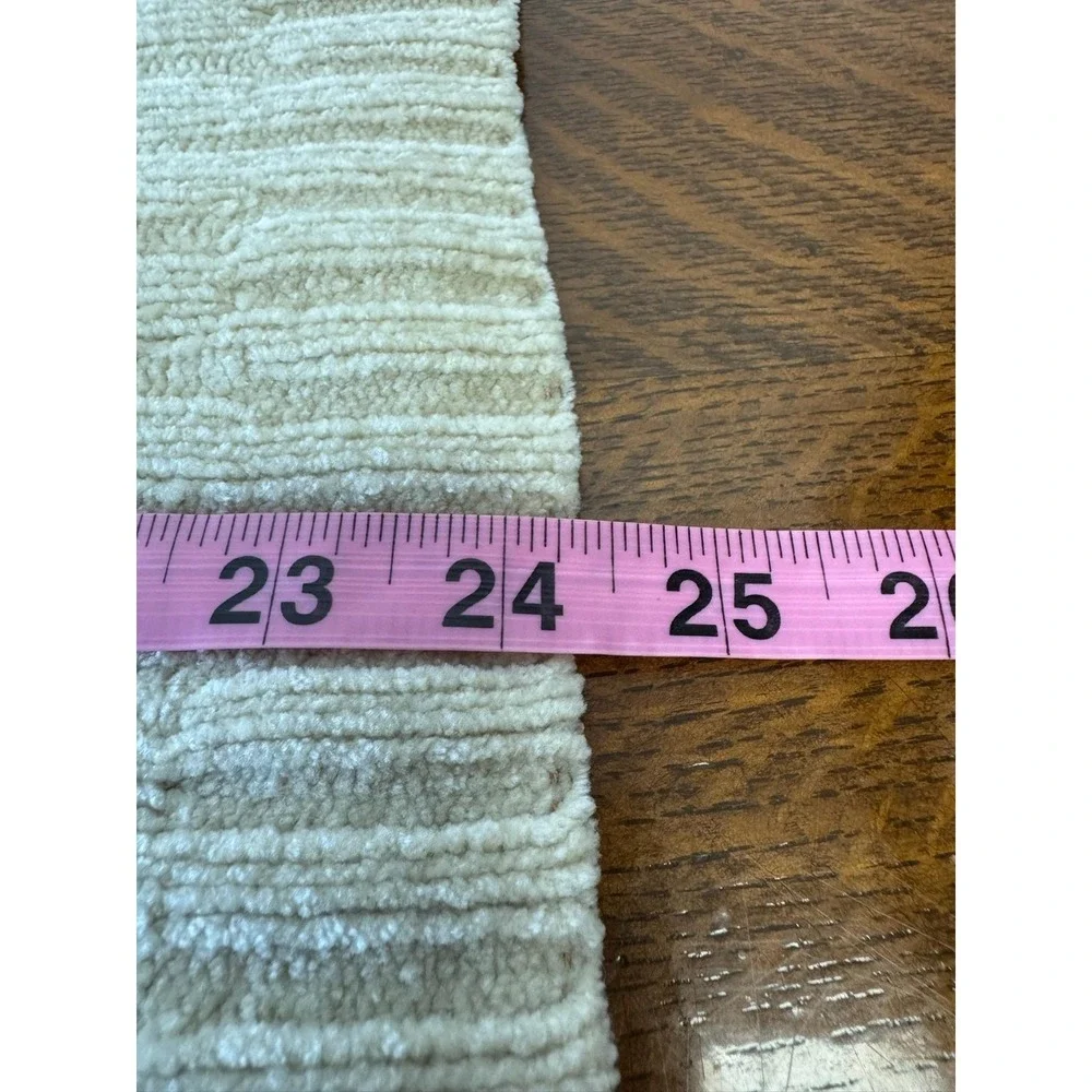 VTG Falls Creek Sweater Mens XL Beige Green Stripe Ribbed Knit Crewneck Pullover
